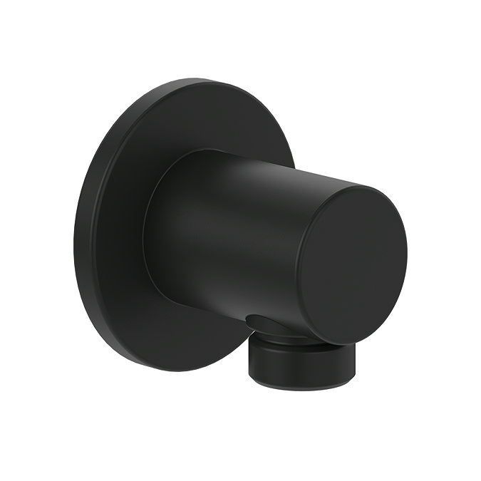 Villeroy and Boch Universal Round Shower Wall Outlet - Matt Black