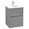 Villeroy and Boch V-Line Glossy Grey 500mm Wall Hung 2-Drawer Vanity Unit Large Image