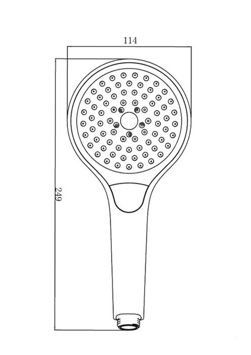 Villeroy and Boch Verve Round Shower Handset with 3 Spray Patterns - Brushed Nickel Matt