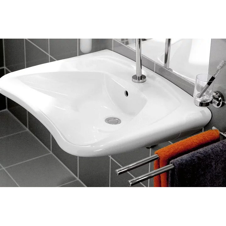 Villeroy and Boch ViCare 600mm Wheelchair Accessible Washbasin - 71196301  Profile Large Image