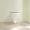 Villeroy and Boch ViCare Rimless Wall Hung Toilet + Soft Close Seat  In Bathroom Large Image