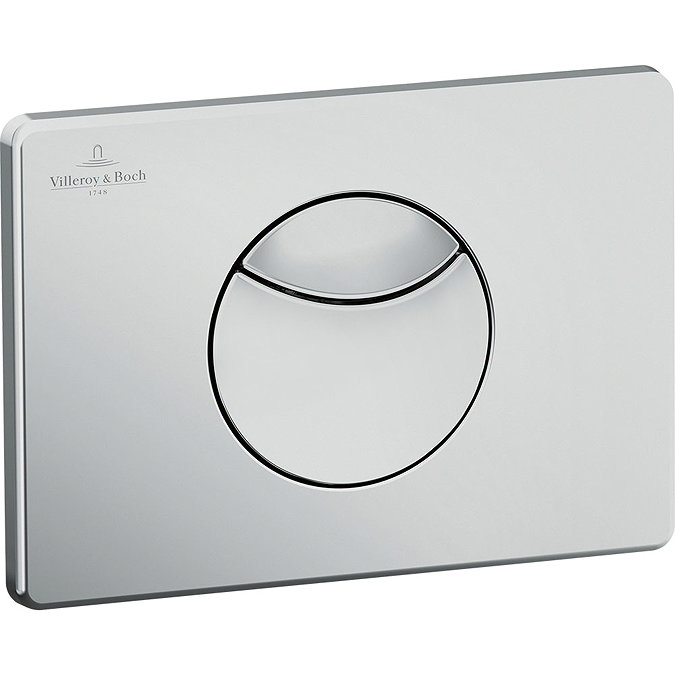 Villeroy and Boch ViConnect Brushed Chrome Dual Flush Plate - 92248569 Large Image
