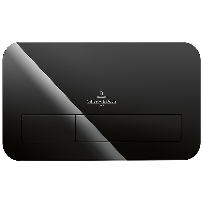 Villeroy and Boch ViConnect Glass Glossy Black Dual Flush Plate - 922400RB  Profile Large Image