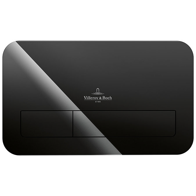 Villeroy and Boch ViConnect Glass Glossy Black Dual Flush Plate - 922400RB Profile Large Image