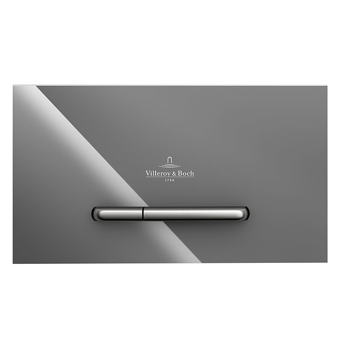 Villeroy and Boch ViConnect Glass Glossy Grey Dual Flush Plate - 922160RA  Profile Large Image