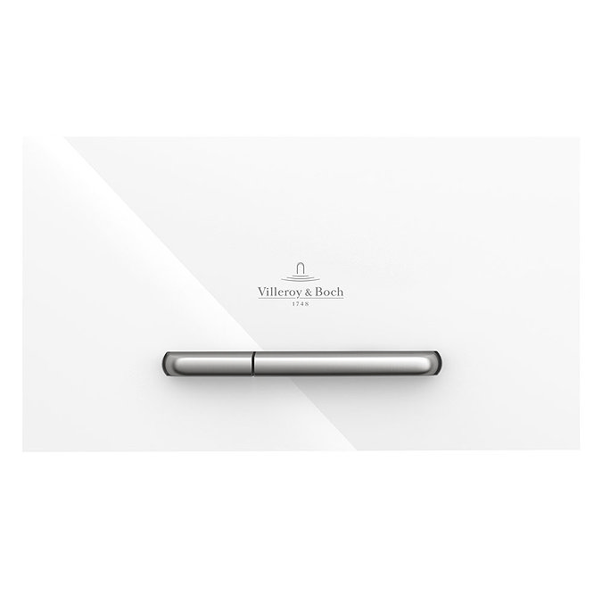 Villeroy and Boch ViConnect Glass Glossy White Dual Flush Plate - 922160RE Profile Large Image