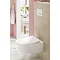 Villeroy and Boch ViConnect Glass Glossy White Dual Flush Plate - 922160RE Feature Large Image