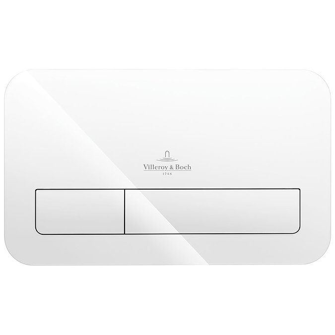 Villeroy and Boch ViConnect Glass Glossy White Dual Flush Plate - 922400RE  Profile Large Image