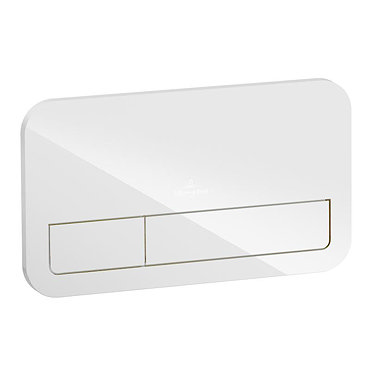 Villeroy and Boch ViConnect Glass Glossy White Dual Flush Plate - 922400RE  Profile Large Image
