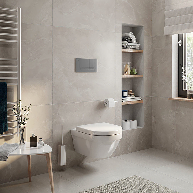 Villeroy and Boch Viconnect Pro 1120mm Toilet Frame + Chrome Flush Plate - 92214461  In Bathroom Large Image