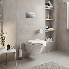 Villeroy and Boch Viconnect Pro S Toilet Frame with Chrome Flush Plate + Architectura Wall Hung Toilet