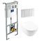 Villeroy and Boch Viconnect Pro Toilet Frame with Chrome Flush Plate + Architectura Wall Hung Toilet  In Bathroom Large Image