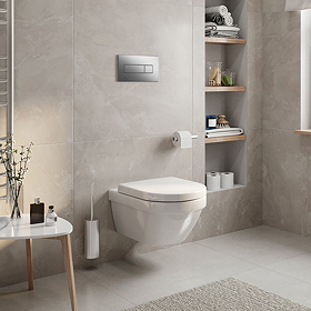 Villeroy and Boch Viconnect Pro Toilet Frame with Chrome Flush Plate + Architectura Wall Hung Toilet