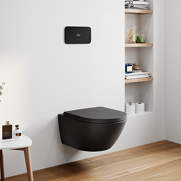 Villeroy & Boch Matt Black ViPro 2.0 Toilet Frame with Flush Plate + Subway 2.0 Wall Hung Toilet