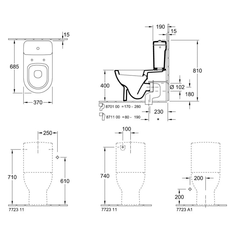 Villeroy & Boch Subway BTW Close Coupled Toilet + Soft Close Seat