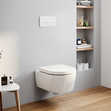 Villeroy & Boch ViPro 2.0 Toilet Frame with White Flush Plate + Avento Wall Hung Toilet