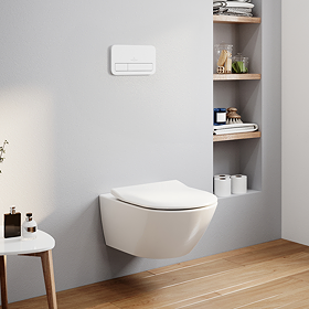 Villeroy & Boch ViPro 2.0 Toilet Frame with White Flush Plate + Subway 2.0 Wall Hung Toilet