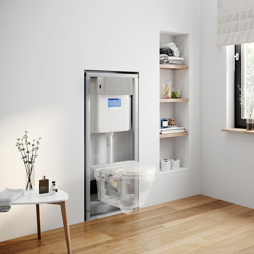 Villeroy & Boch Viconnect Pro Toilet Frame with Chrome Flush Plate