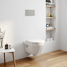 Villeroy & Boch Viconnect Pro Toilet Frame with Chrome Flush Plate + Architectura Compact Rimless Toilet