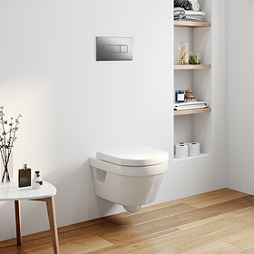 Villeroy & Boch Viconnect Pro Toilet Frame with Chrome Flush Plate + Architectura Compact Rimless Toilet