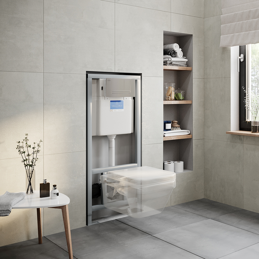 Villeroy & Boch Viconnect Pro Toilet Frame with Chrome Flush Plate ...