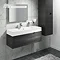 Vision 1000 x 355mm Black Wood Wall Mounted Sink Vanity Unit  Profile Large Image