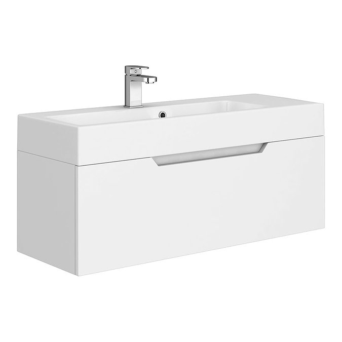 Vision 1000 x 355mm Gloss White Wall Mounted Sink Vanity Unit Large Image