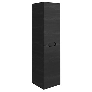 Vision 1400mm Black Wood Wall Hung Tall Storage Unit  Profile Large Image