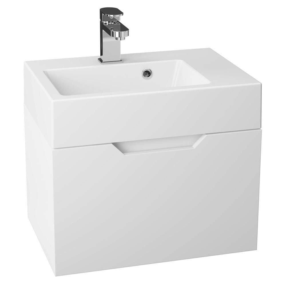 Vision 500 x 355mm Gloss White Wall Mounted Sink Vanity Unit
