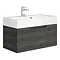 Vision 700 x 355mm Grey Oak Wall Mounted Sink Vanity Unit Large Image