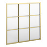 Vista 900 x 900 Brushed Brass Grid Bathroom Mirror