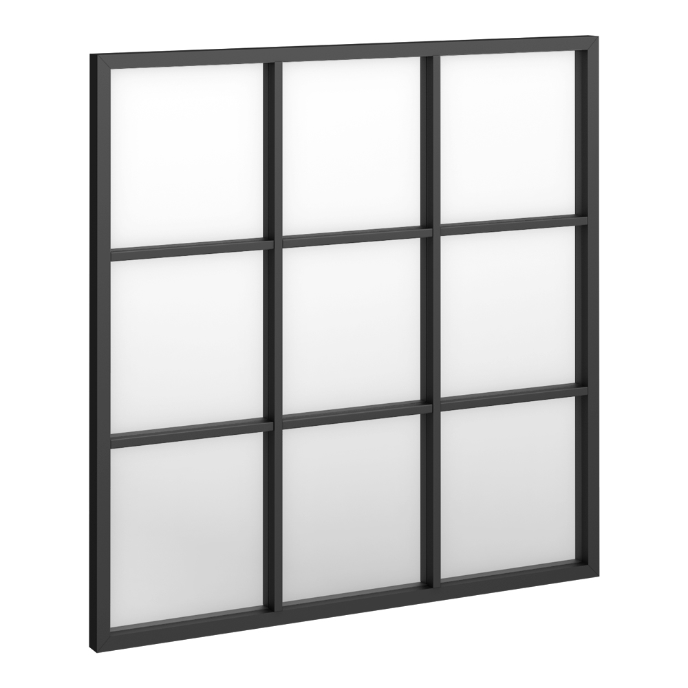Vista 900 x 900 Matt Black Grid Bathroom Mirror
