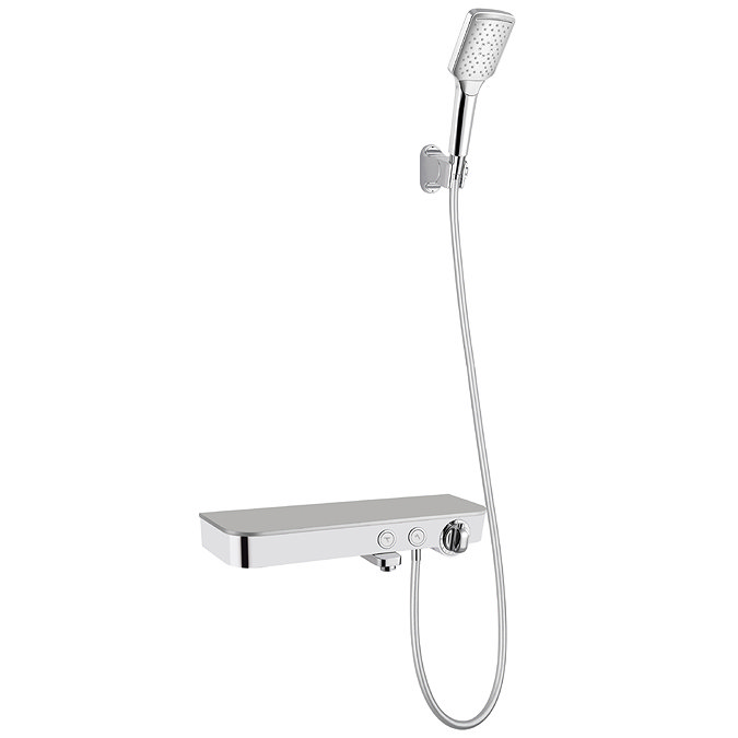 Vista Modern Wall Mounted Thermostatic Bath Shower Mixer with Shelf Large Image