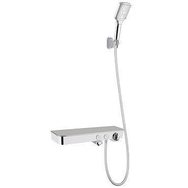 Vista Modern Wall Mounted Thermostatic Bath Shower Mixer with Shelf  Profile Large Image