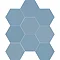 Vista Ocean Blue Hexagon Porcelain Wall + Floor Tiles - (Pack of 27) - 215 x 250mm  Feature Large Im