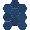 Vista Royal Blue Hexagon Porcelain Wall + Floor Tiles - (Pack of 27) - 215 x 250mm  Feature Large Im