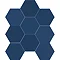 Vista Royal Blue Hexagon Porcelain Wall + Floor Tiles - (Pack of 27) - 215 x 250mm  Feature Large Im