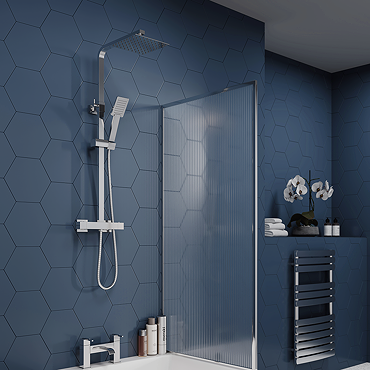 Vista Royal Blue Hexagon Porcelain Wall + Floor Tiles - (Pack of 27) - 215 x 250mm  Profile Large Im