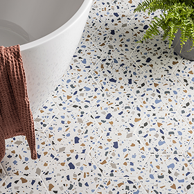 Vista Terrazzo Effect Hexagon Porcelain Wall & Floor Tiles - 215 x 250mm