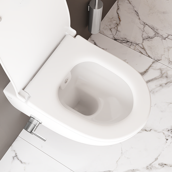 VitrA Aquacare Rimless Round Wall-Hung Toilet with Thermostatic Bidet Function and Soft-Close Seat
