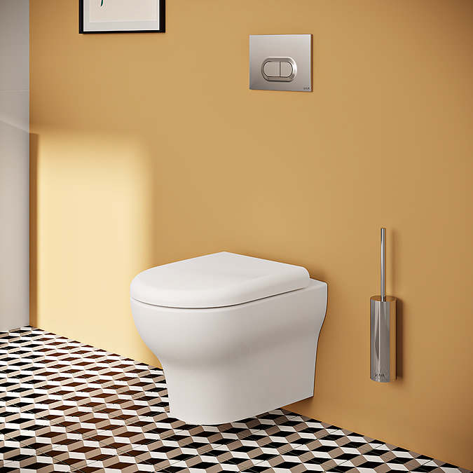 VitrA Zentrum Smooth Flush Rimless Wall Hung Toilet + Seat (Hidden Fixation)