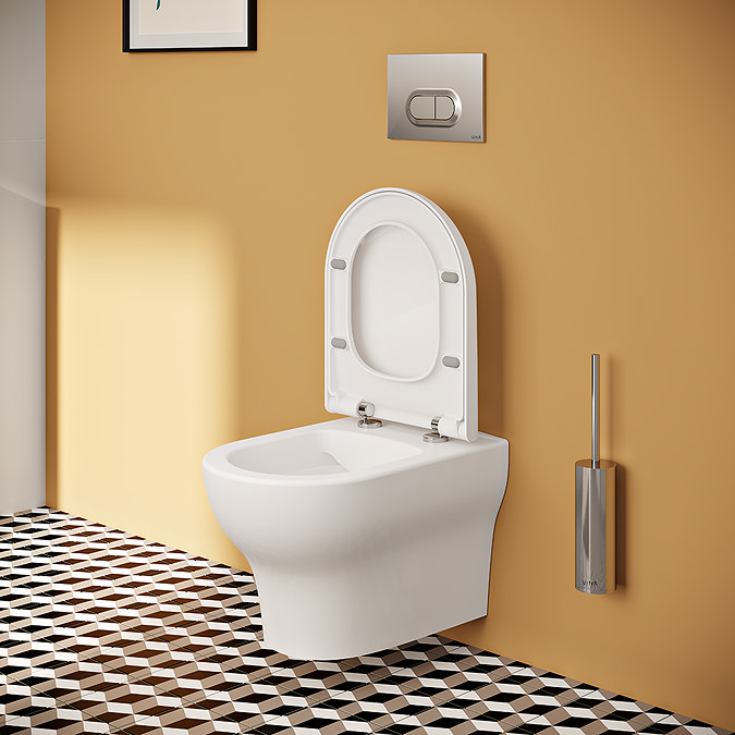 VitrA Zentrum Smooth Flush Rimless Wall Hung Toilet + Seat (Hidden Fixation)