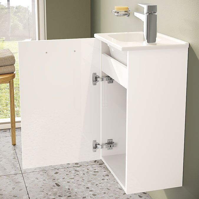 VitrA Evi Complete Bathroom Suite (BTW Close Coupled Toilet + 400mm White Vanity Unit)