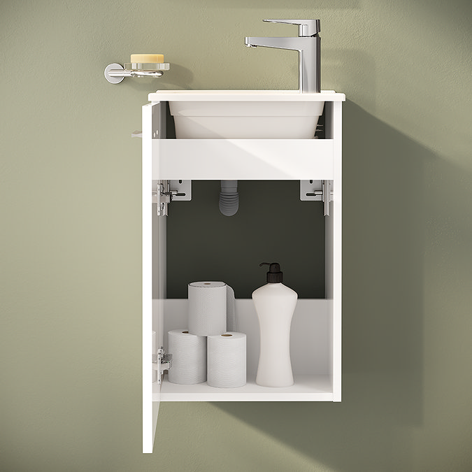 VitrA Evi Complete Bathroom Suite (BTW Close Coupled Toilet + 400mm White Vanity Unit)