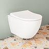 VitrA Evi Complete Wall Hung Bathroom Suite (Toilet, WC Frame + 400mm White Vanity Unit)