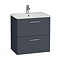 VitrA Evi Complete Wall Hung Bathroom Suite (Toilet, WC Frame + 600mm Anthracite Vanity Unit)
