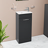 VitrA Evi Gloss Anthracite 400mm Compact Floor Standing 1-Door Vanity Unit