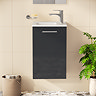 VitrA Evi Gloss Anthracite 400mm Compact Wall Hung 1-Door Vanity Unit