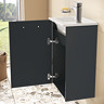 VitrA Evi Gloss Anthracite 400mm Compact Wall Hung 1-Door Vanity Unit