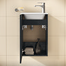 VitrA Evi Gloss Anthracite 400mm Compact Wall Hung 1-Door Vanity Unit